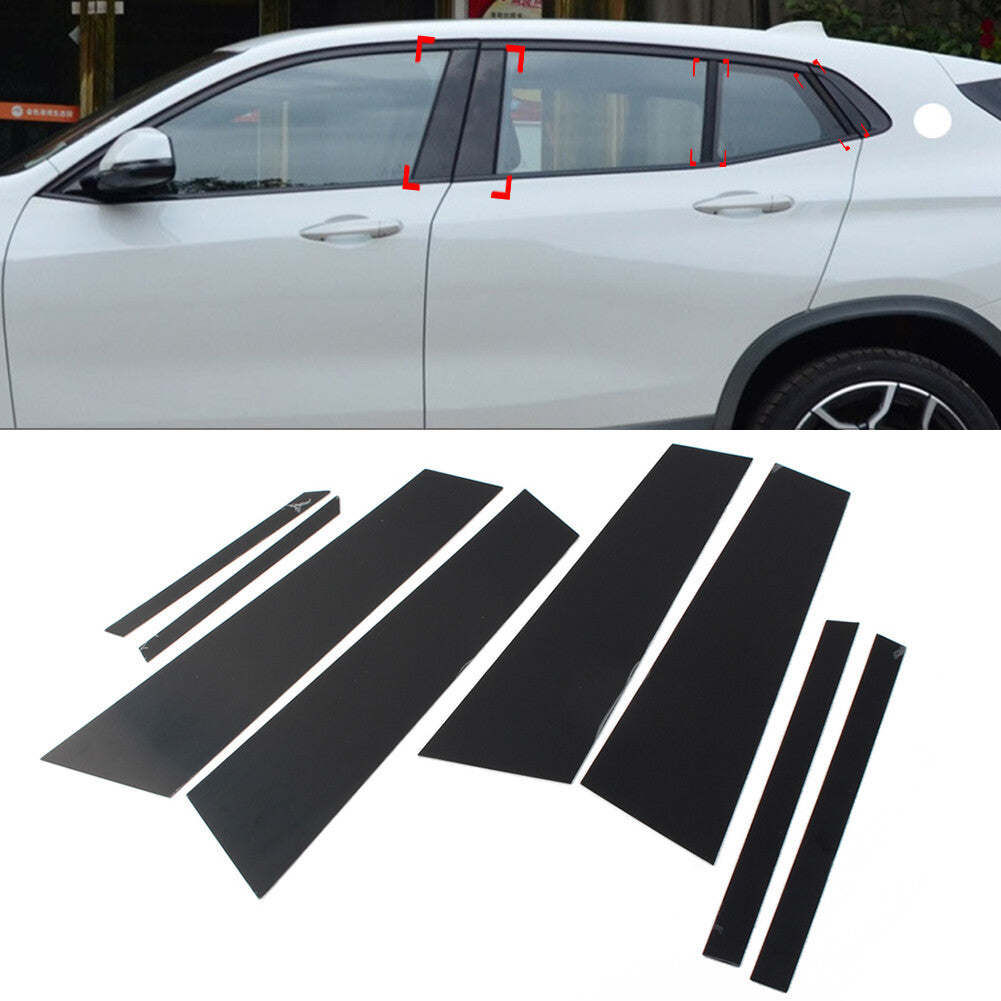 8Pcs Bright Black Car Door Window Pillar Post Cover Trim for BMW X2 F39 2018-21