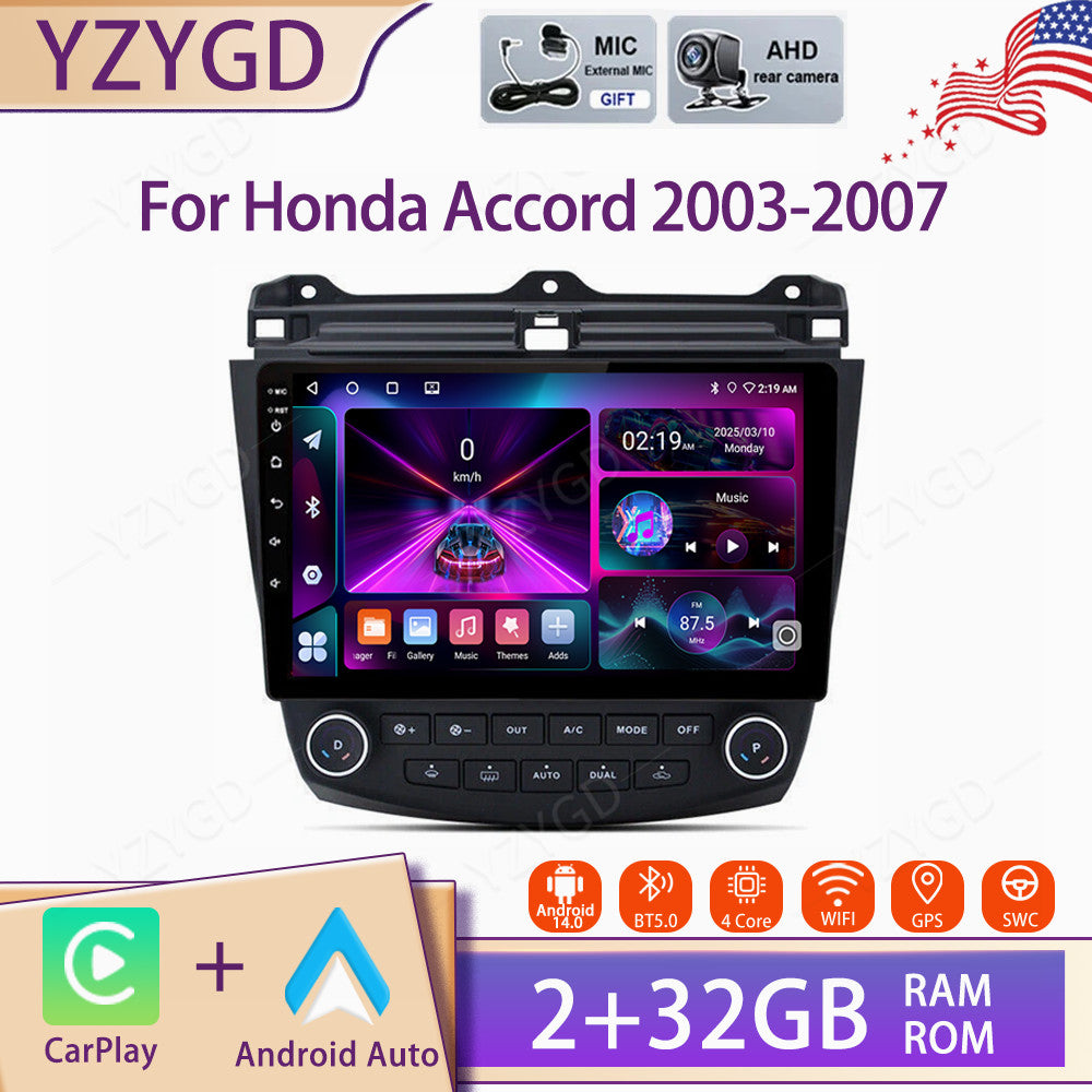 for Honda for Accord 2003-2007 Apple CarPlay Android Car Stereo Radio Screen BT GPS