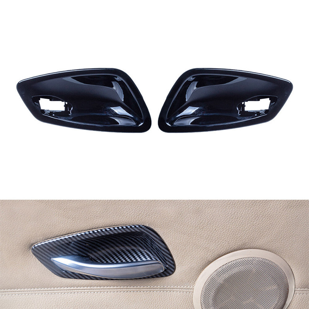 2x Inner Door Handle Bowl Cover Fit for BMW 3 Series E90 2005-2012 Glossy Black