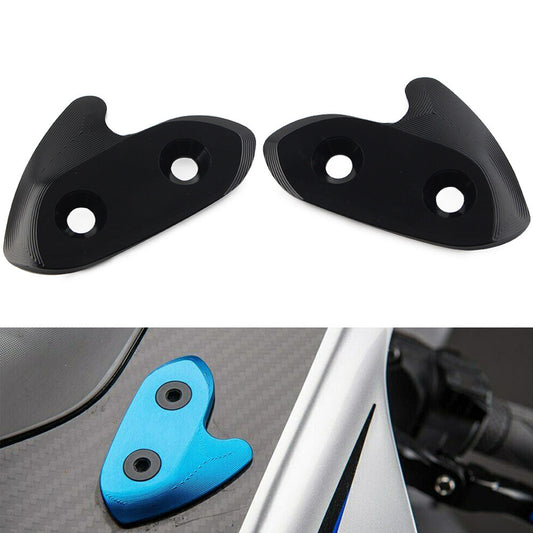 Rearview Mirror Block Off Base Plates Cover Mount for Yamaha YZF-R1 R1 15-19 BLK