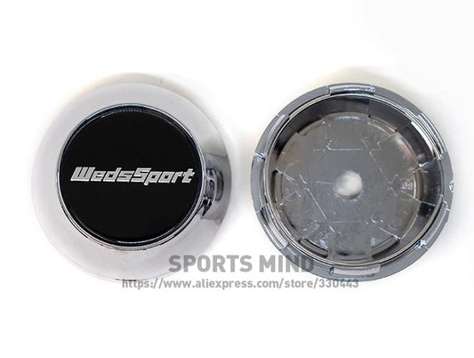 4x68mm Weds Sport Black Chrome Wheel Center Caps, Hub Caps, Rim Caps, Decals, Logos