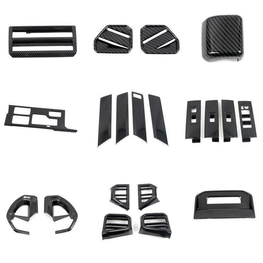 Carbon Fiber Black for Toyota Tundra 22-23 Accessories Interior Kit Cover Trims