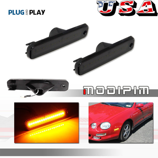 Smoked Amber Front Corner Side Marker Parking Lights for 1994-1999 for Toyota Celica