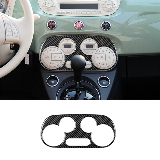 Carbon Fiber Interior Digital Climate Console Cover Trim For 2012-2015 for Fiat 500