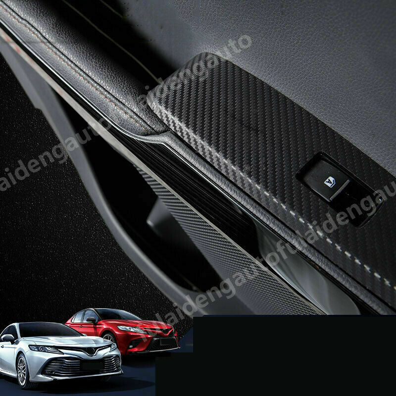 for Toyota for Camry 2018-23 Black steel Inner Door Handle Armrest Stripe Cover trim