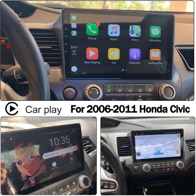 Refit 10.1 Android Radio Stereo Apple Carplay Wifi GPS for Honda for Civic 2006-11