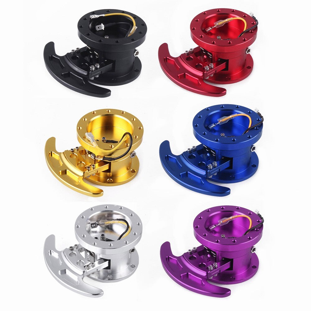 Black WorksBell Rapfix Flip Up ilt Racing Steering Wheel Quick Release Hub Kit