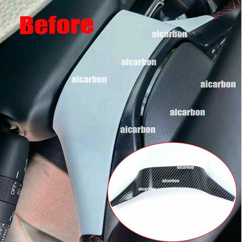 for Honda for Civic 2022 2023 Carbon Fiber ABS Inner Steering Wheel Cover Trim Decor