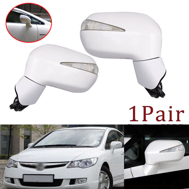 Side Rearview Mirror Assy LED 5-PINS Pair for HONDA for CIVIC FA1 FD1 FD2 2006-2011