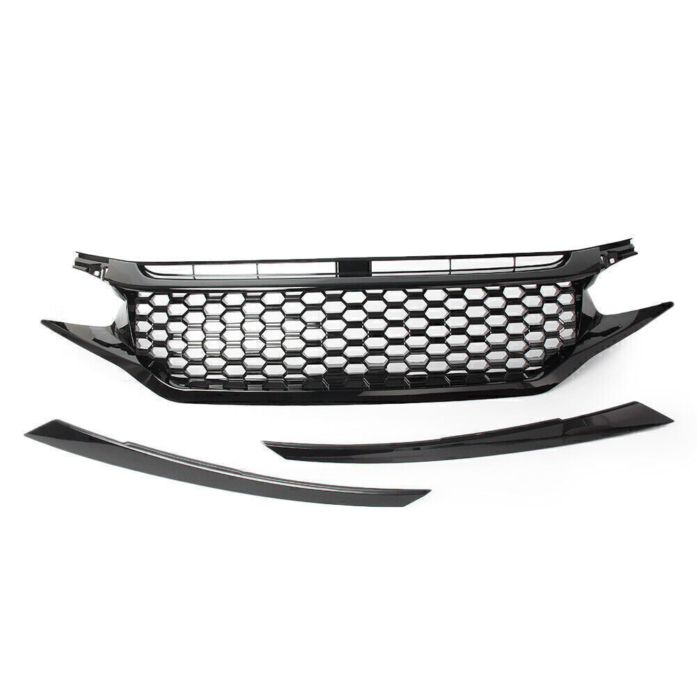 Front Performance Bumper Honeycomb Grille Grill for Honda for Civic 2016 2017 2018