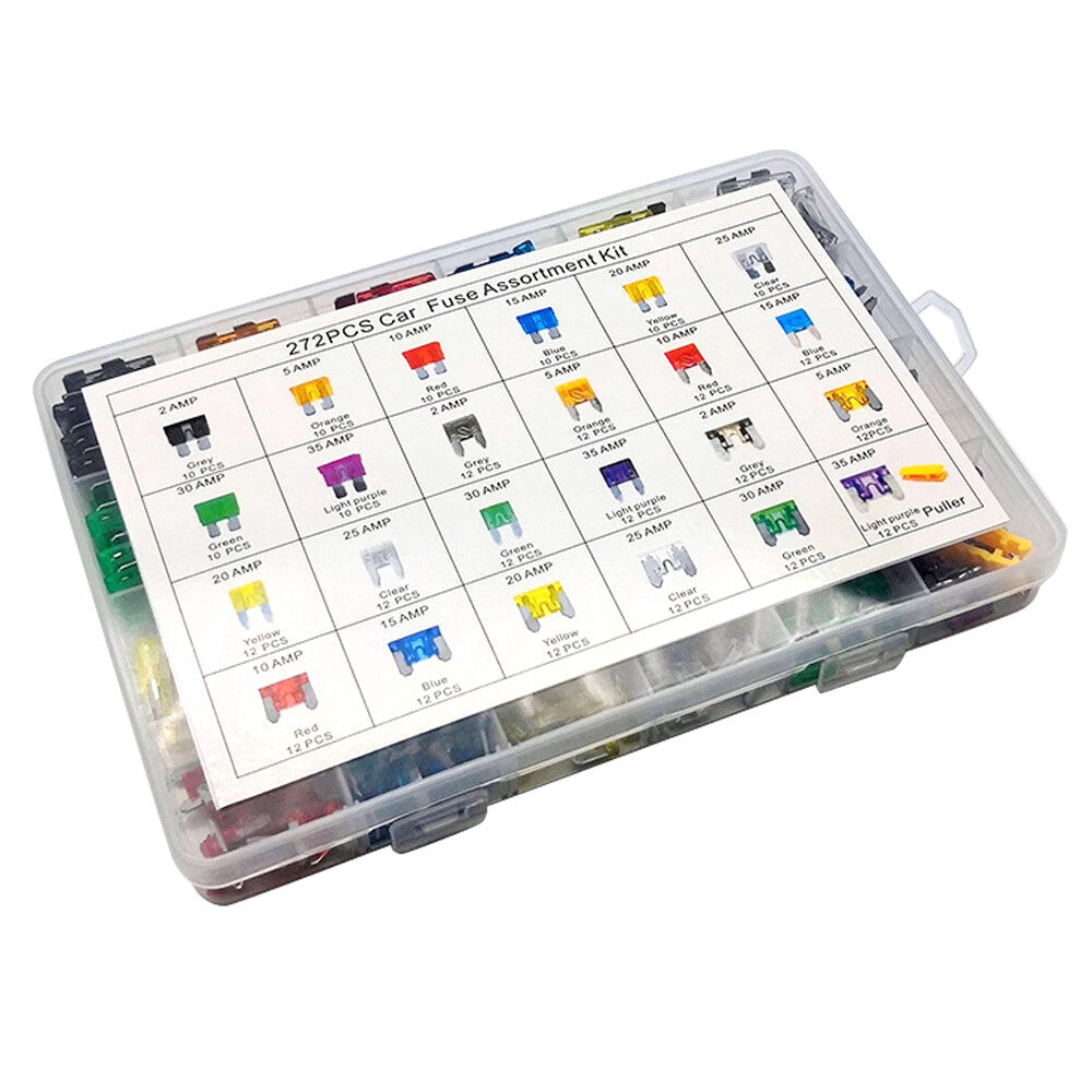 272Pc Car Fuse Car Blade Fuse Assortment Assorted Kit for Mini Small Size Blade Set
