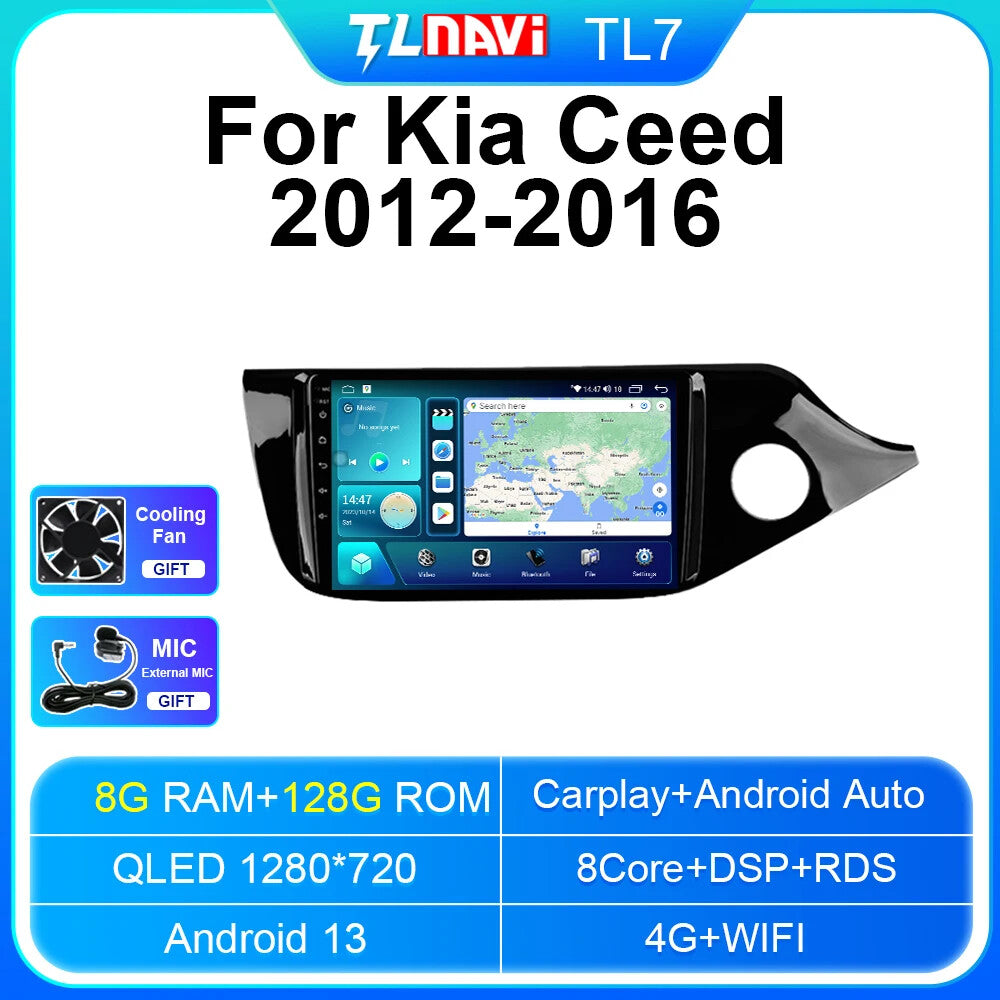 GPS Car Stereo Radio for Kia Ceed 2012-2016 RHD Screen Multimedia Player Carplay