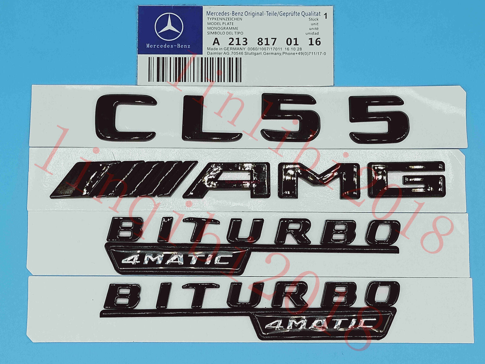 Matte gloss black CL55 AMG BITURBO badge sticker for Mercedes-Benz CL55