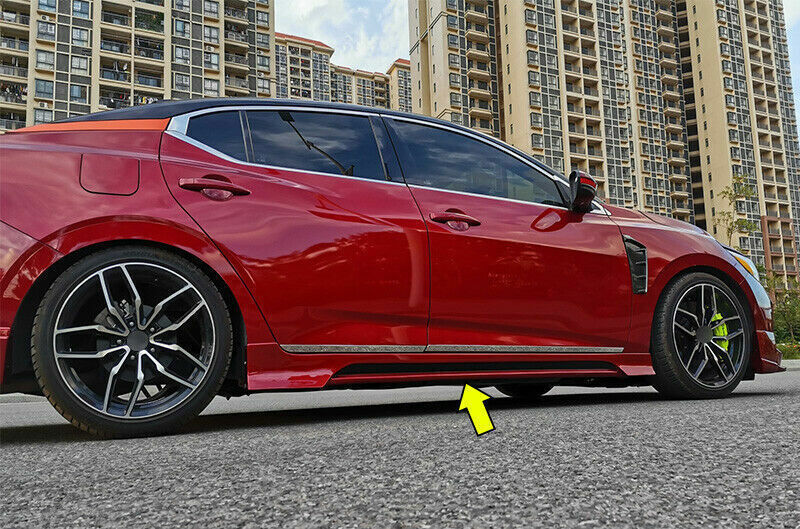for Nissan Sentra Sylphy 2020-23 BlackRed Side Skirt Extension Spoiler Lip 2Pcs