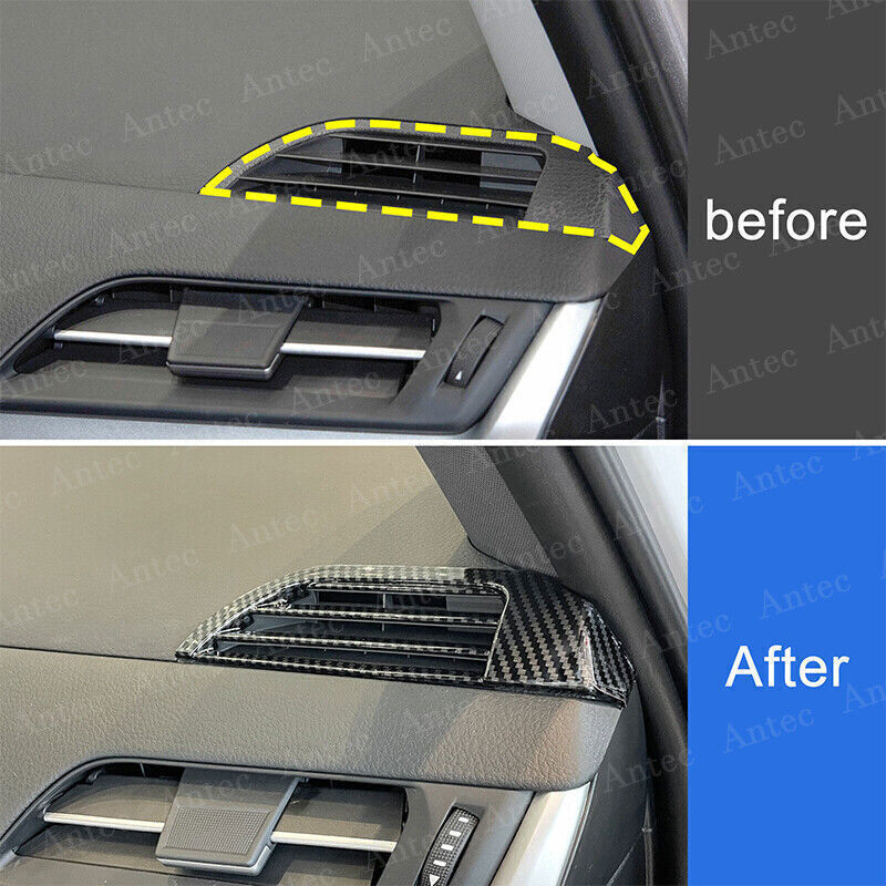 2X ABS Carbon Fiber Console Air Vent Outlet Cover Trim for Toyota for Sienna 21-2024
