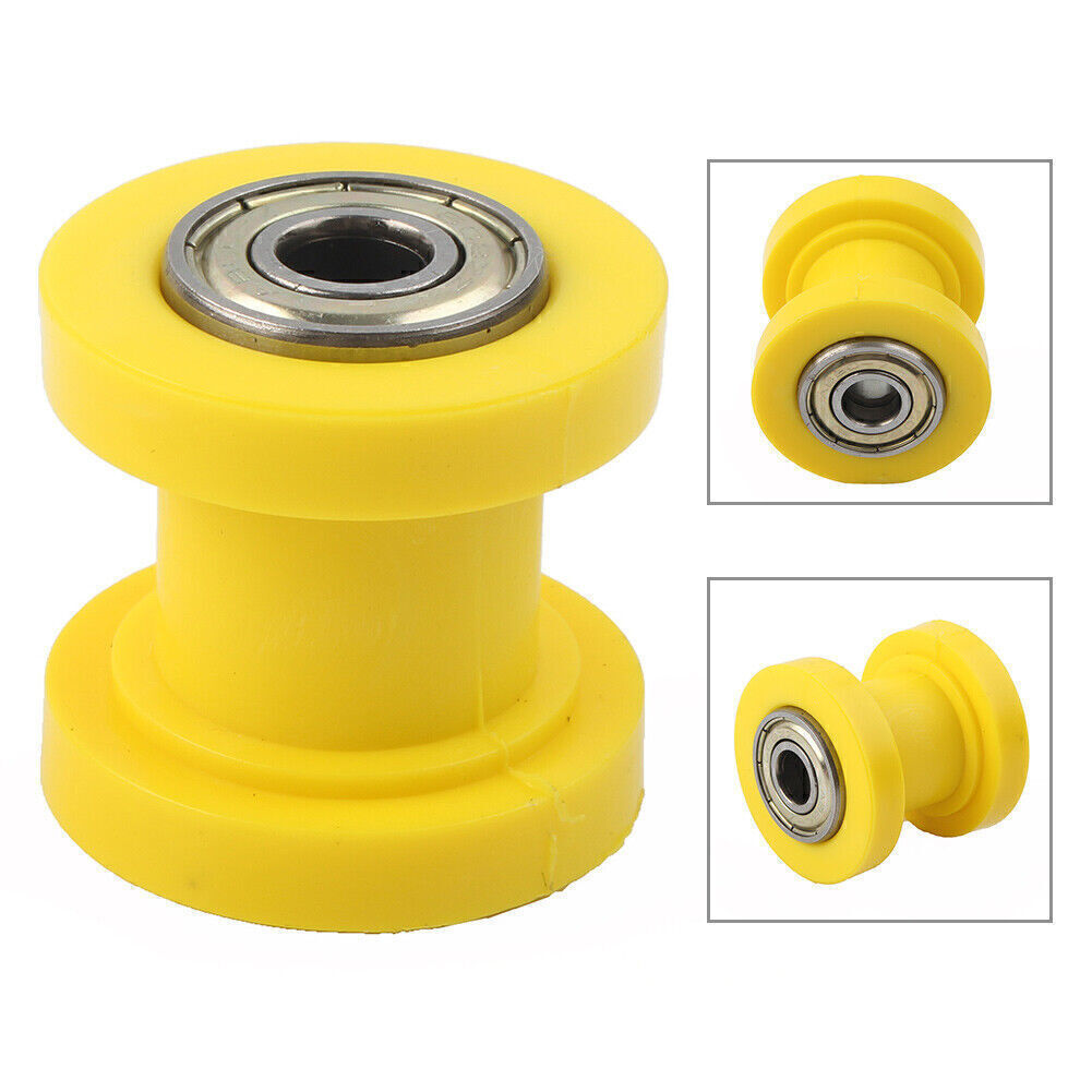 8mm Yellow Chain Roller Slider Tensioner Guide Pulley For Motorcycle Dirt Pit