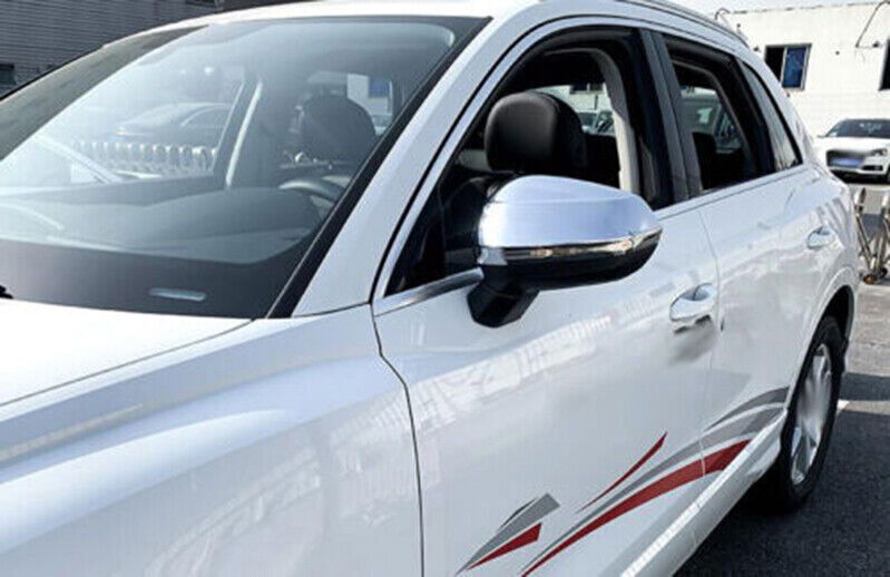 Fit for Audi Q3 2019-24 ABS Chrome Exterior Door Rear View Mirror Cover Trim 2P