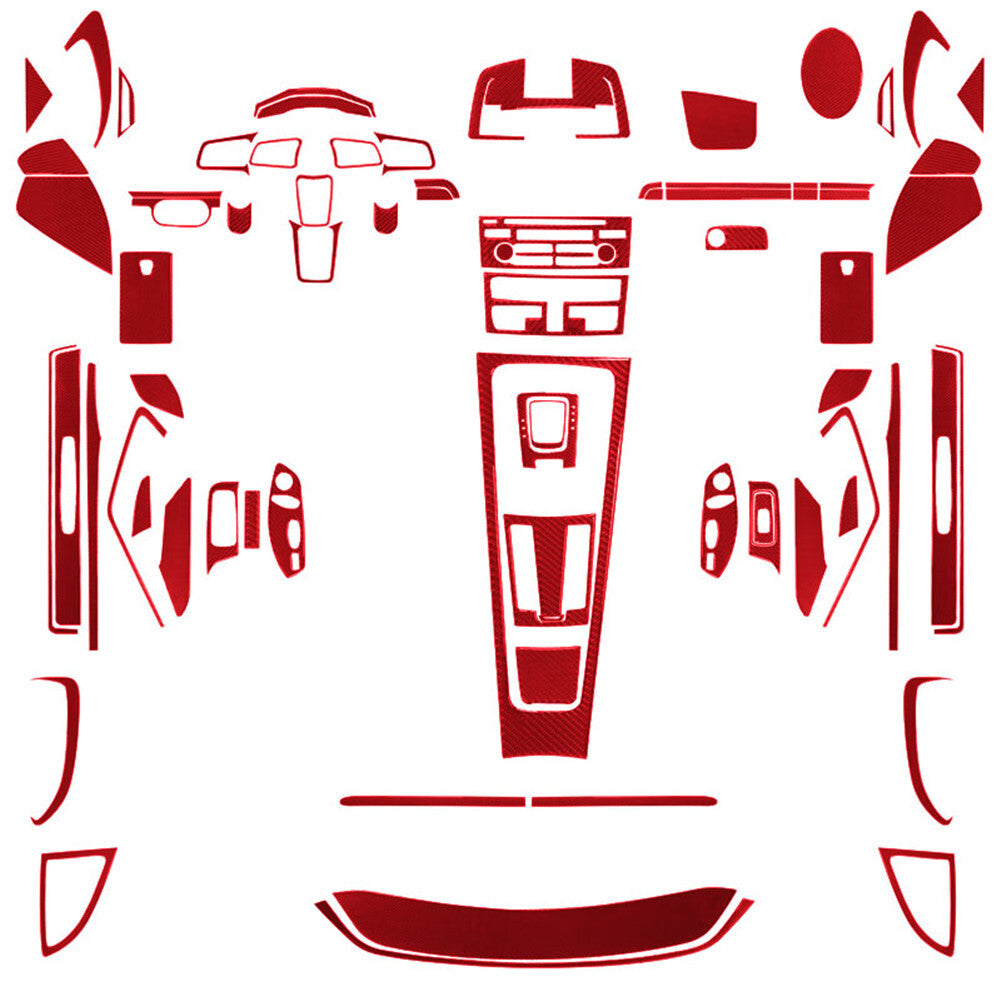 Red Carbon Fiber Interior Full Sets Cover Trim Kit for Porsche 718 2016-2022