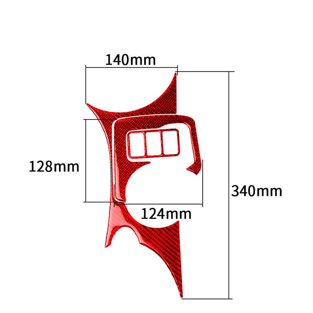 Red Carbon Fiber Center Control Water Cup Panel Cover Trim for Nissan 370Z 09-20