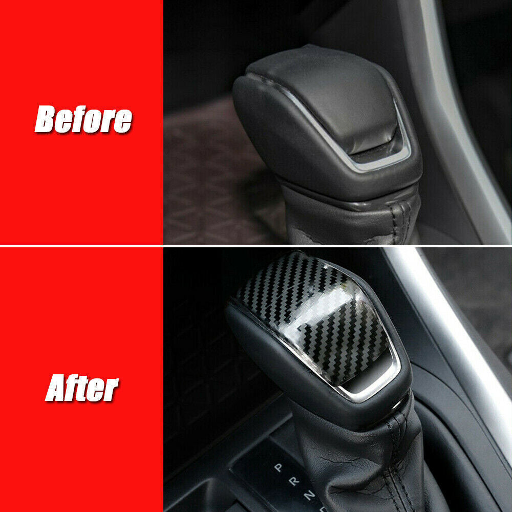 1PCS for Toyota RAV4 2019-2024 Carbon Fiber ABS look Gear Shift Knob Cover Trim