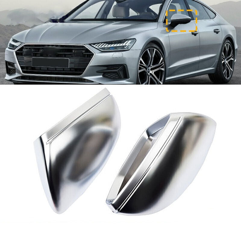 Rearview Mirror Cover Mirror Cap Matte Chrome Fit for Audi for A6 A7 for A8 2019-2020