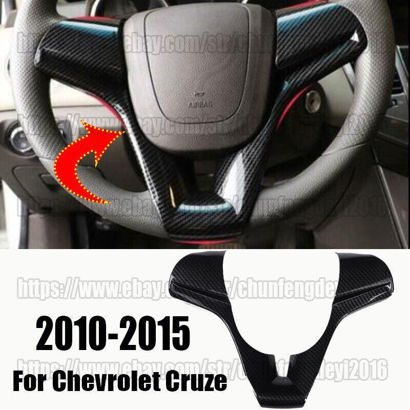 for Chevrolet for Cruze 2010-15 Carbon Fiber ABS Steering Wheel Moulding Cover Trim