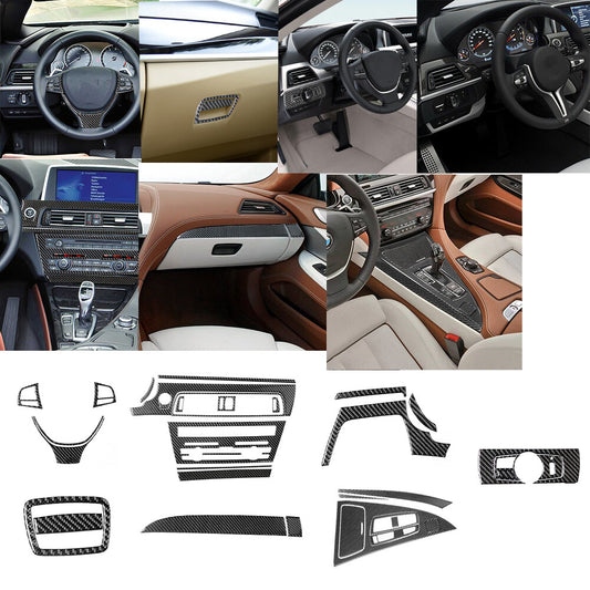 36Pcs Carbon Fiber Interior Full Kit Cover Trim for BMW 6Series F12 F13 2011-18