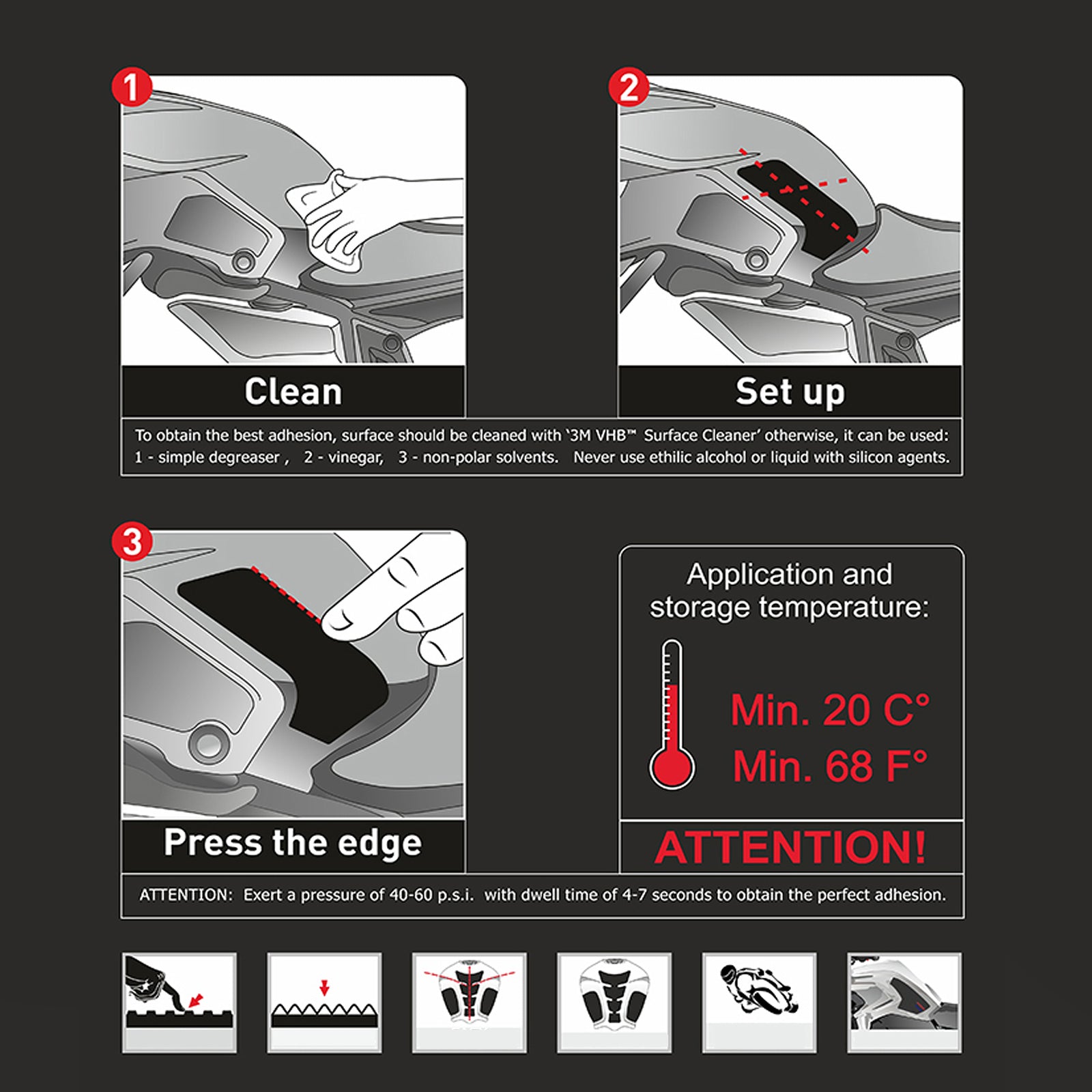 Motorcycle Anti Slip Sticker Tank Pad Traction Pad for Yamaha MT09 FZ09 13-20