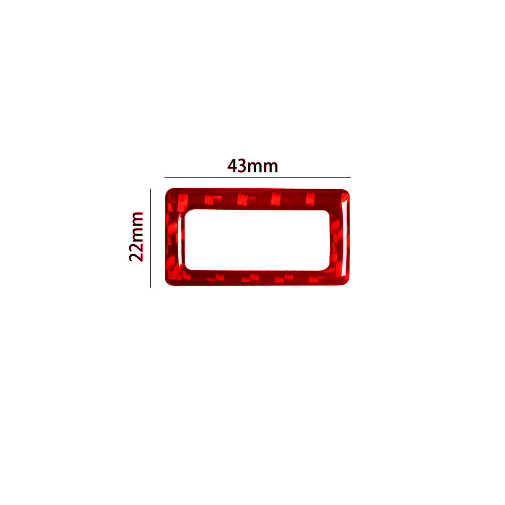 Red Carbon Fiber Hazard Light Switch Frame Trim for Volkswagen for Tiguan 2013-2017