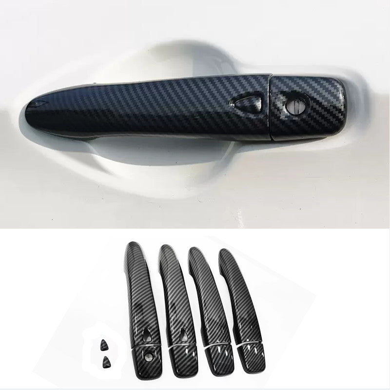 10-piece Carbon Fiber Front Door Handle Cover Trim for NISSAN KICKS 2021-2024