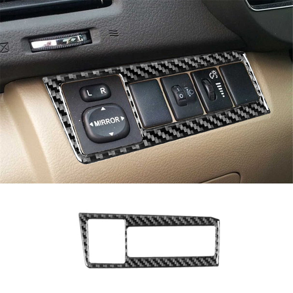 Carbon Fiber Rearview Mirror Control Panel Trim for Toyota Highlander 2008-2013
