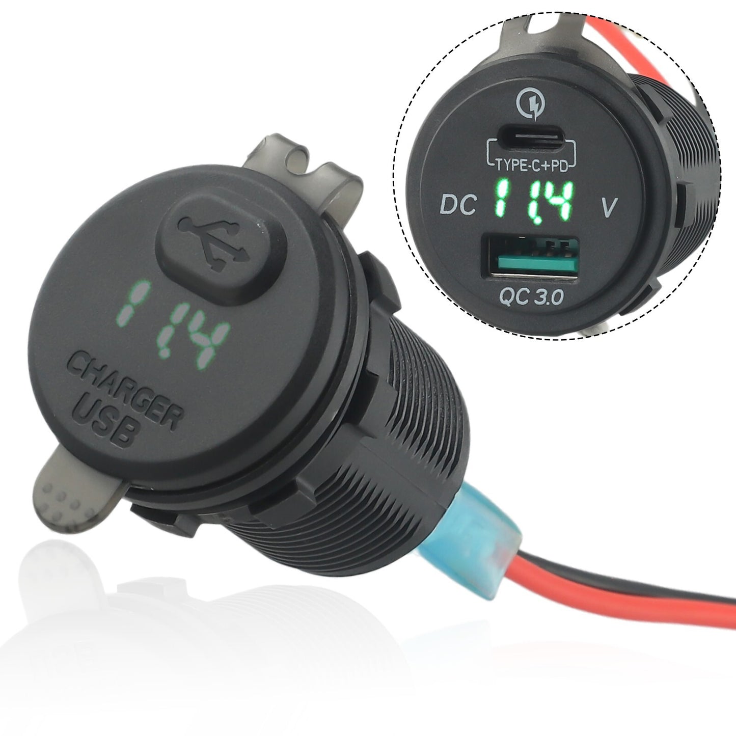 for Kawasaki Versys650 1000 VersysX300 Ninja400 650 TYPE-C USB for QC3.0