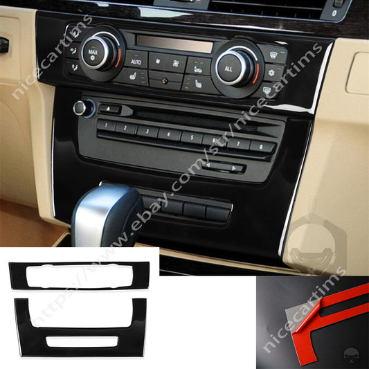 Black Console Air Conditioner AC CD Panel Trim for BMW 3 Series E90 E92 2005-12