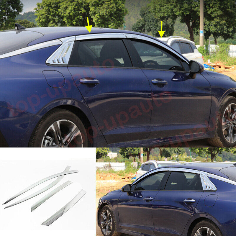 4P for Kia K5 2021-2024 silver Window Wind Visors Sun Rain Guard Vent Deflectors