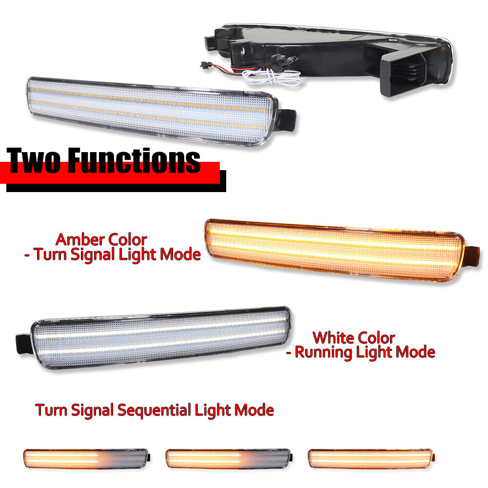 Pair of transparent LED DRL turn signals suitable for 1996-1997 for Honda Accord 2D Coupe/4D Sedan
