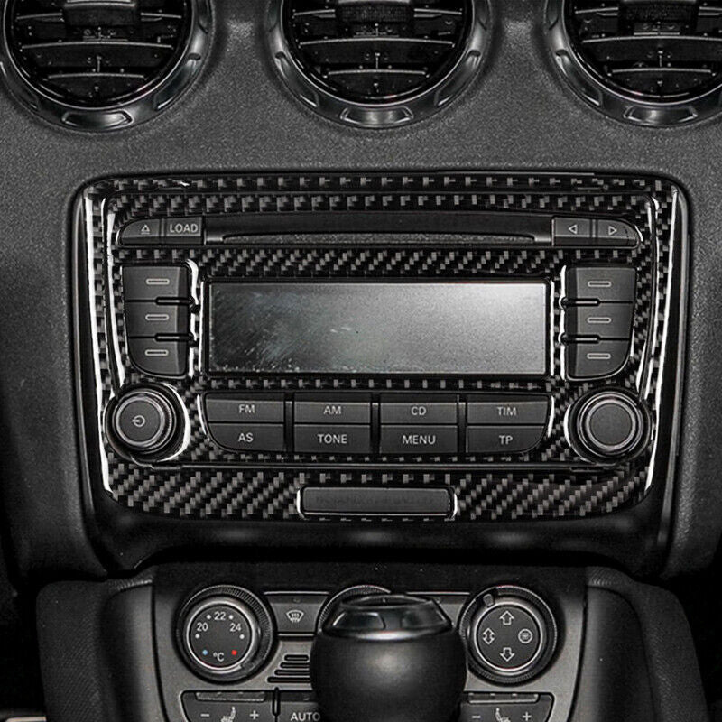 Carbon Fiber Car Control Air Conditioning CD Panel Cover for Audi TT TTRS 08-14