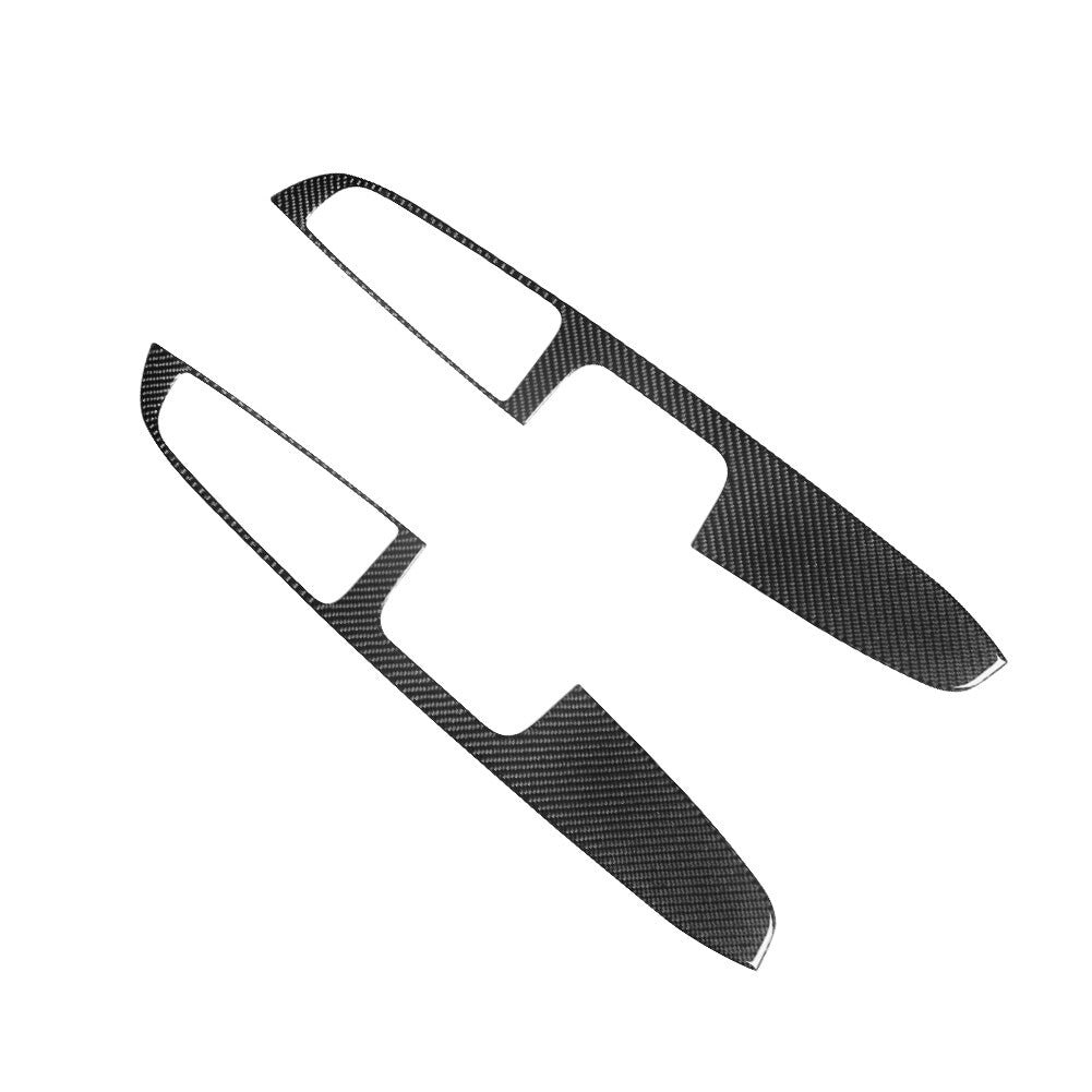 2Pcs Carbon Fiber Front Door Window Lift Panel Cover Trim for Chrysler 300 05-07
