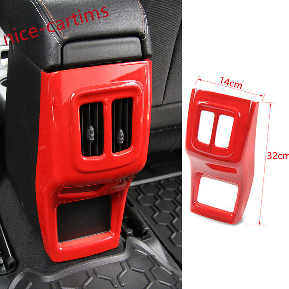 Red ABS Armrest Storage Box Rear Air Vent Outlet Cover for Jeep Compass 2017-20
