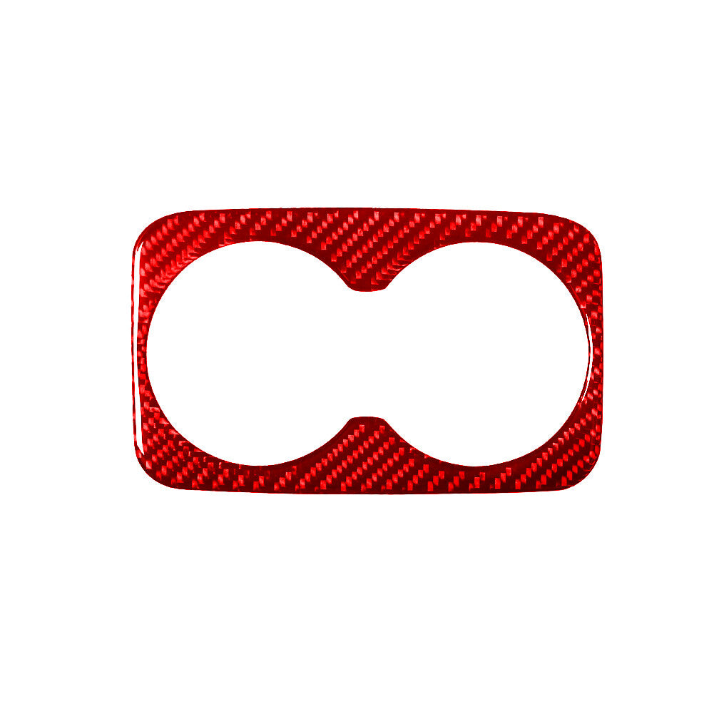 Red Carbon Fiber Rear Center Armrest Cup Holder Trim for Dodge Durango 2014-2020