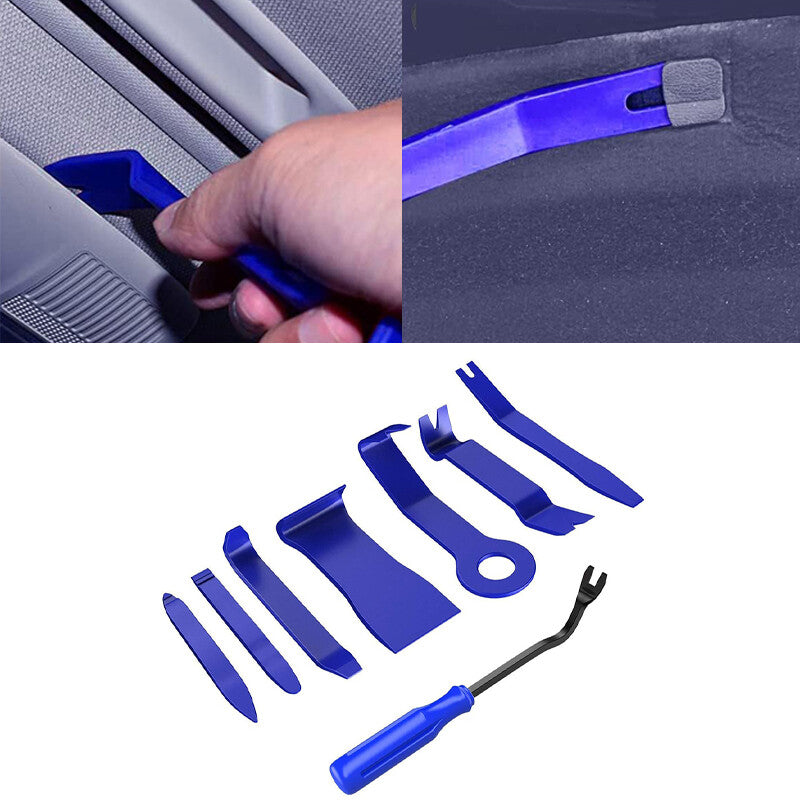 8Pcs Car Trim Removal Tool Kit Blue Door Panel Fastener Auto Dashboard Tools