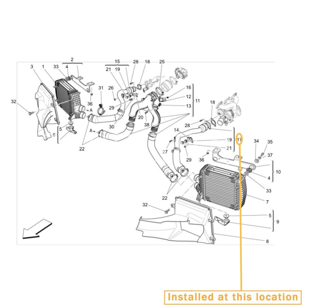 Equipment Manufacturer ( ) for Maserati Ghibli Quattroporte Intake Hose: 670001352