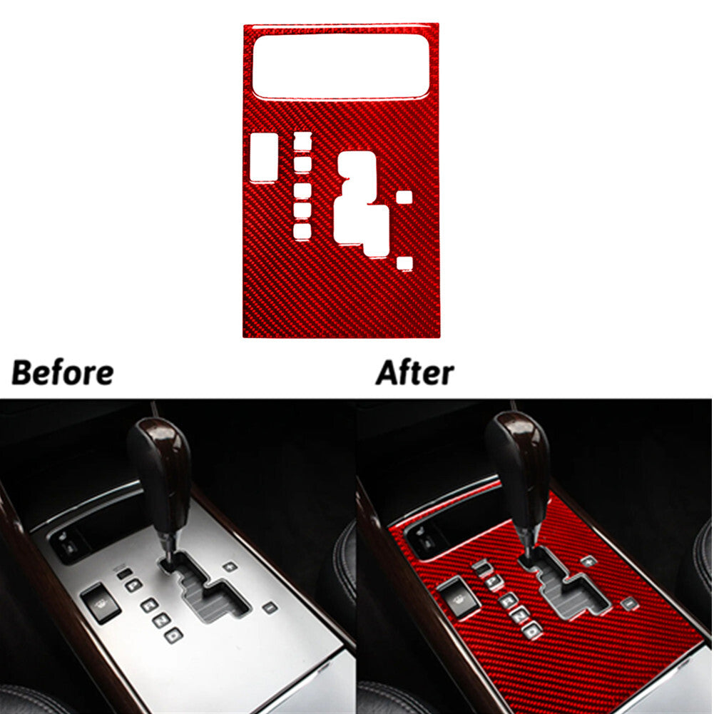 Red Carbon Fiber Inner Automatic Gear Shift Cover Trim for Hyundai Azera 2006-11