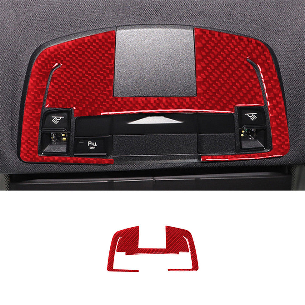 Red carbon fiber reading light panel frame trim for Porsche 718 2016-2022