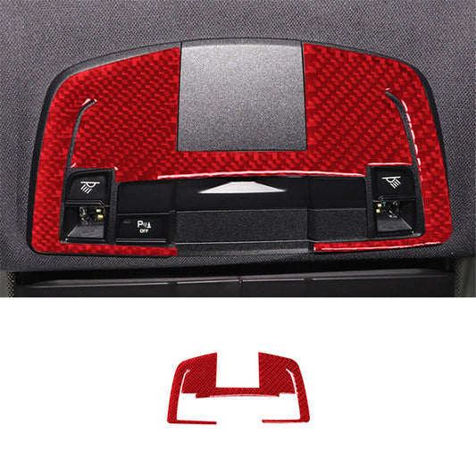 Red carbon fiber reading light panel frame trim for Porsche 718 2016-2022