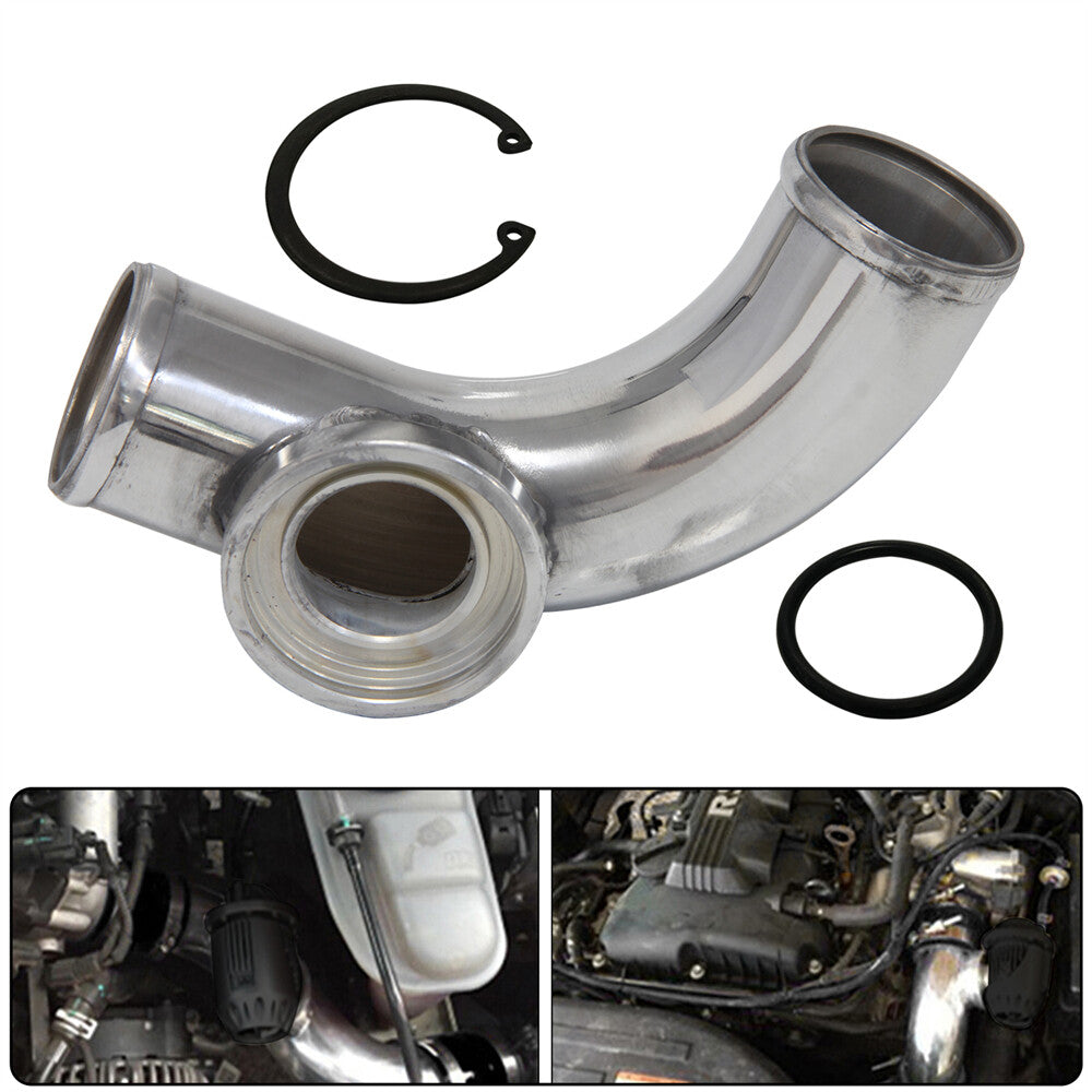 90 degree 2 51mm SSQV SQV Blow Off Valve Adapter BOV Turbo Aluminum Pipe Silver
