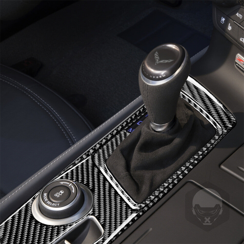 4¡ÁCarbon Fiber Central Gear Shift Panel Cover for Chevrolet for Corvette C7 2014-19