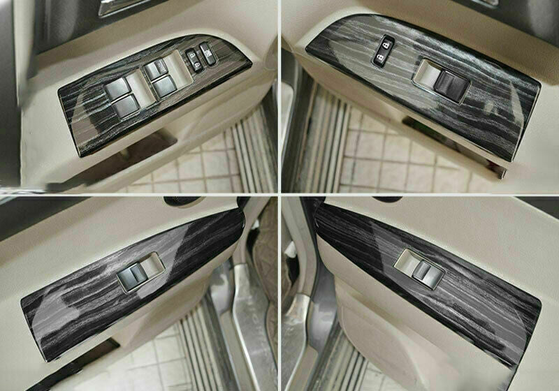 for Toyota Highlander 2008-2013 Black Wood Window Lift Switch Button Panel Trim
