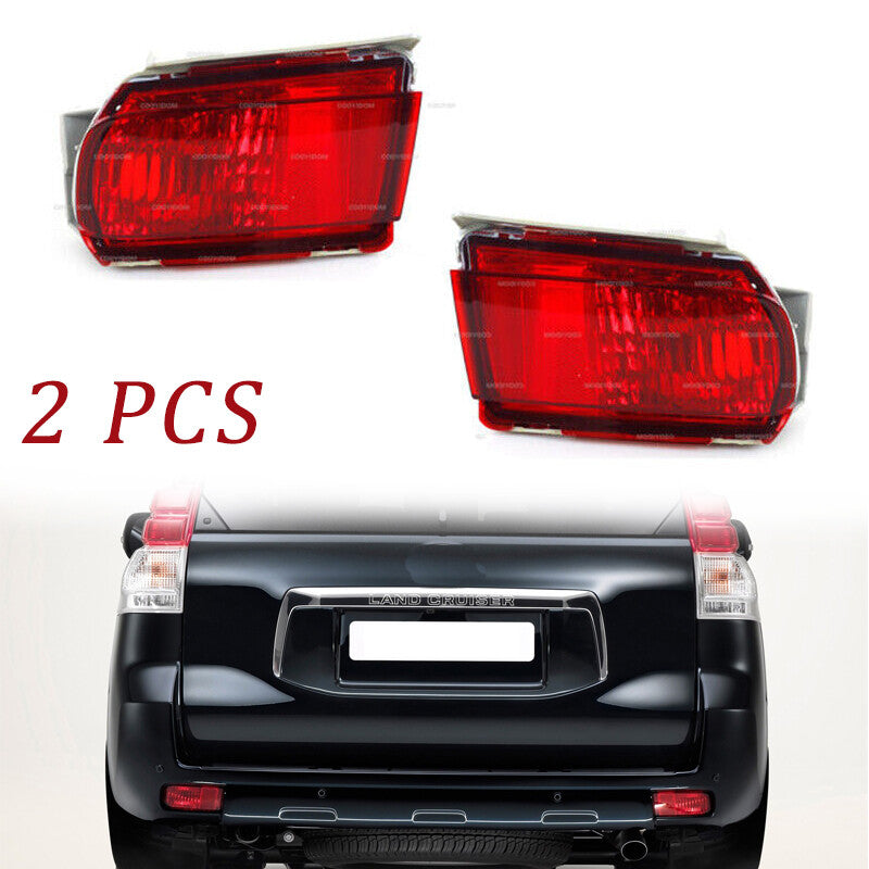 Pair of red fog lights and bumper lights for Toyota for Land Cruiser Prado FJ150 2010-2015.