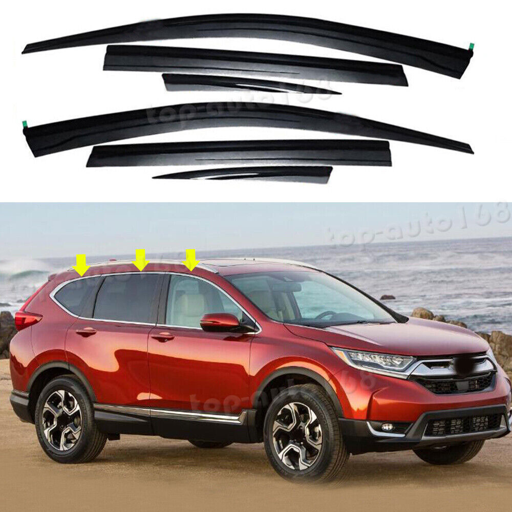 for Honda CR-V 2017-2022 Black Window Wind Visors Sun Rain Guard Vent Deflectors