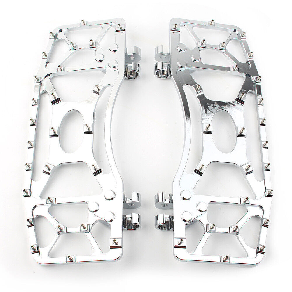 Chrome Wide Foot Pegs Floorboard MX for Harley Touring Electra Road Glide Dyna